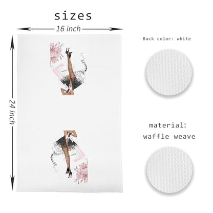 Black and Pink Bathroom Decor Set of 2 Hand Towels - Pink Flower Towels - color: A - Wihte Base