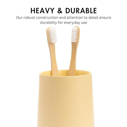 Yew Design Matte Yellow Bathroom Toothbrush Holder Cup - Round - color: Round Matte Yellow Cream