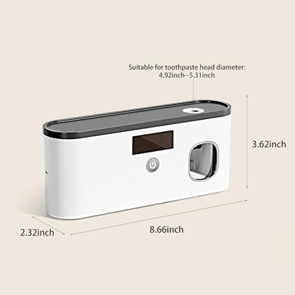 Toothbrush Holders for Bathrooms,Toothpaste Dispenser Wall Mounted,Electric Toothbrush Holders with Solar Charging, Smart Drying Toothbrush Cleaner,Toothbrush Organizer with 5 Brush Slots