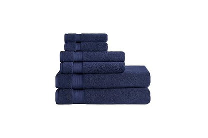 Ozdilek 6-Piece Bath Towel Set, 2 Bath, 2 Hand, 2 Wash, 100% Cotton Turkish Towels, 2 Bath Towels (30x60/550 GSM), 2 Hand Towels (16x30/575 GSM), 2 Washcloths (13x13/600 GSM) (Navy Blue) - color: Navy