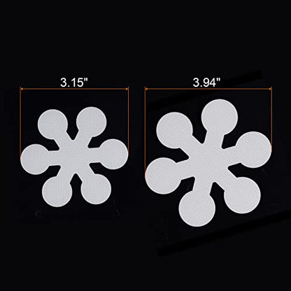 HARFINGTON 1 Set(20pcs) Non Slip Bathtub Stickers Bath Shower Floor 3.15" 3.94" Anti-Slip Sticker Tape Snowflake Style Decals for Bathroom Kitchen Bathtub Treads Stairs, Transparent - color: Transparent