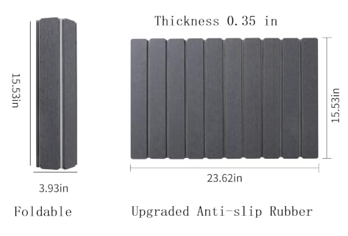 Foldable Stone Bath Mat Quick Dry Non-Slip 23.6 x 15.5 in Bathroom | Foldable Stone Bath Mat with Non-Slip, Diatomaceous Earth Bath Mat with Non-Slip Mat,Quick Dry, Stone Material, Bathroom Use - color: Grey