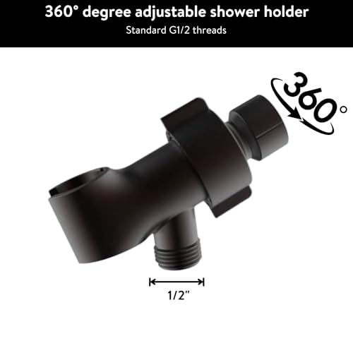 Shower Hose & Holder for Handhelds, 79" Extra Long Shower Hose, Built-in Explosion-Proof Braided Mesh Anti-leakage, 304 Stainless Steel Chrome Plated, with Shower Head Holder (matte black) - color: Matte Black