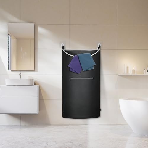 XL Hanging Laundry Hamper, 2PC-Black, Over Door/Wall Mount, Large Capacity, Modern Design, Durable, Waterproof - color: Black, size: 2PC-XL