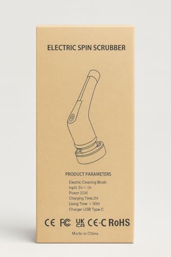 Electric Spin Scrubber, Cordless Cleaning Brush Scrubber for Home, 6 Replaceable Brush Heads-90Mins Work Time, 2 Speeds for Bathroom Shower Bathtub Glass Car