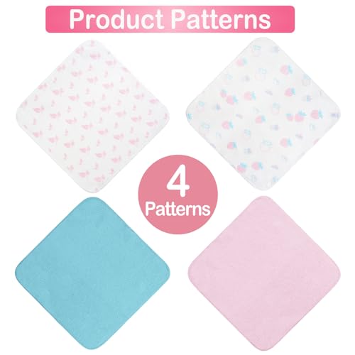 softan Baby Washcloths, 24Pack Baby Wash Cloths Extra Soft & Ultra Absorbent, Baby Towels Face Towel Unisex for Boys Girls Face & Body, Washclothes Gentle on Sensitive Skin, 9''x 9'' Strawberries - color: Strawberries