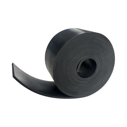 Black Solid Rubber Strip, 1/8 (.125)" Thick X 2" Wide X 10'Long | Solid Flat Rubber Roll for Anti-Slip, Anti-Vibration DIY Gaskets Crafts Sealing Supports Protection - size: 2"X10'X1/8,No Adhesive
