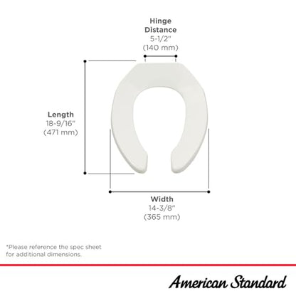 American Standard 5901100SS.020 Heavy-Duty Commercial Elongated Toilet Seat, White