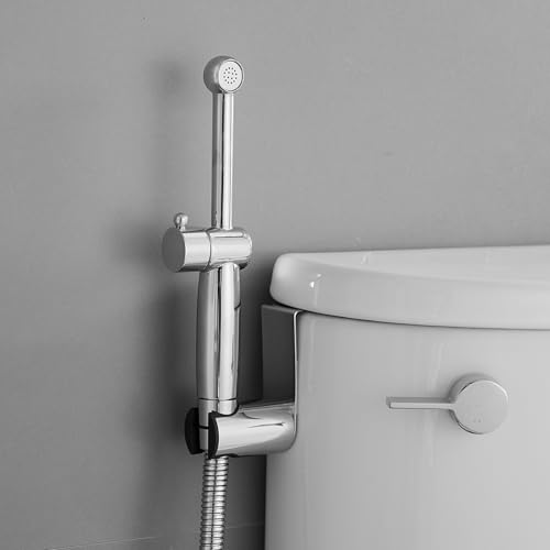 Chrome Bidet Sprayer Set,Handheld Bidet Taps | Attachment for Toilet,Solid Brass,Adjustable Water Pressure,Multi-use Sprayer for Feminine Care,Cloth Diaper & Pet Washing - color: Polished Chrome