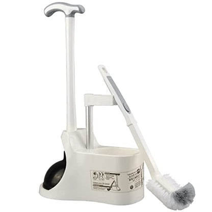 2 in 1 Heavy Duty Toilet Plunger Set with Holder Stand Base, Toilet Plunger and Brush, Bowl Brush and Plunger Combo for Bathroom Cleaning