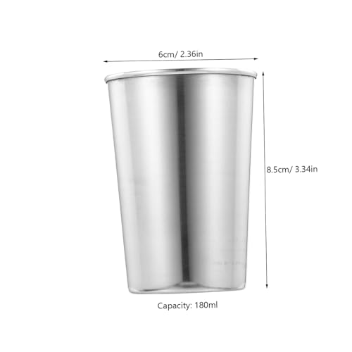 Stainless Steel Tumbler Cup Multipurpose Drinking Glass for Water Juice and Beverages Elegant Silver Design for Bathroom and Home Use - size: 8.50X6.00X6.00CM