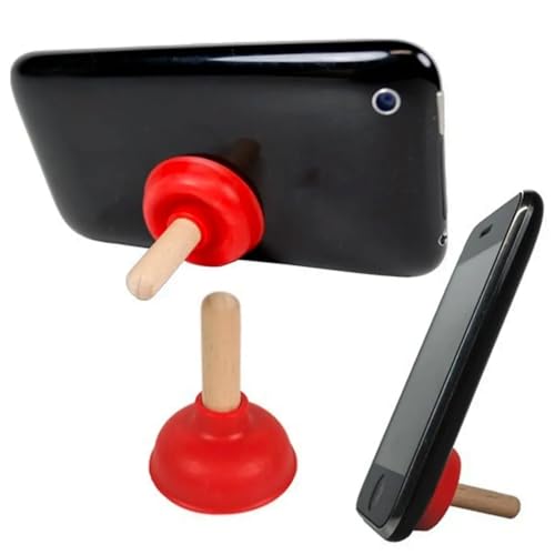 6PCS Tiny Toilet Plunger Shape Phone Holder,Mini Colorful Plunger Holder, Sucker Stand for Supporting Cellphone, Moblie Phone, PSP
