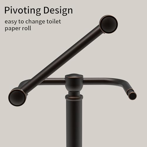 Toilet Paper Holder Stand, Freestanding Toilet Paper Holder,Farmhouse Post Pivoting Toilet Paper Stand with Stable Weighted Base,Stainless Steel Tissue Roll Holder Stand for Bathroom,Oil Rubbed Bronze - color: Oil Rubbed Bronze