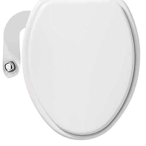 Bio Bidet by Bemis 1400TTA Bidet Bundle, Economy Wood Toilet Seat, Fresh Water Spray, Non-Electric, Easy to Install Bidet, ELONGATED, White