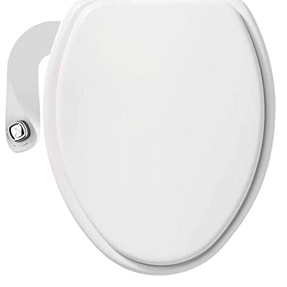 Bio Bidet by Bemis 1400TTA Bidet Bundle, Economy Wood Toilet Seat, Fresh Water Spray, Non-Electric, Easy to Install Bidet, ELONGATED, White