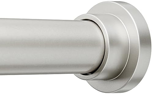 Amazon Basics No Drill Adjustable Indoor Outdoor Tension Curtain Rod, 54-90" Length, Nickel