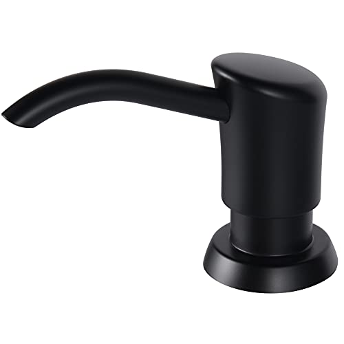 GAGALIFE Built in Sink Soap Dispenser or Lotion Dispenser for Kitchen Sink, Matte Black ABS Pump Head, with 17 Ounce PET Large Soap Bottle - color: Matte Black