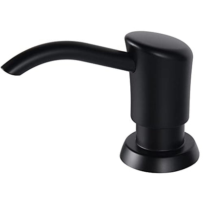 GAGALIFE Built in Sink Soap Dispenser or Lotion Dispenser for Kitchen Sink, Matte Black ABS Pump Head, with 17 Ounce PET Large Soap Bottle - color: Matte Black