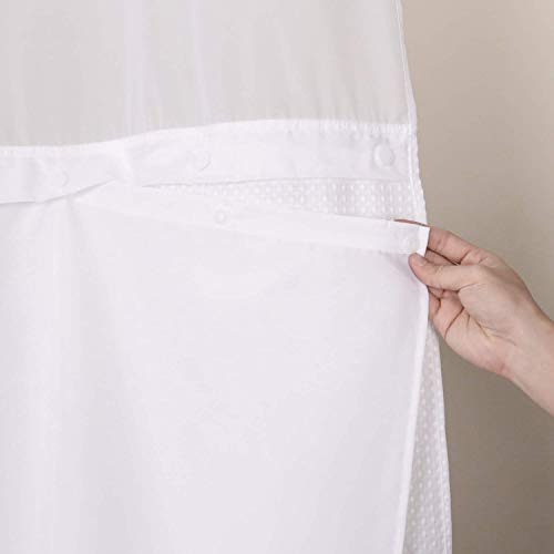 River Dream Fabric Snap in Shower Curtain Liner Replacement,White,70x54 | with Magnets,Detachable Liner,Quick Dry，Machine Washable，Fit for River Dream 71(W) x 74(H) with Window Shower Curtain - size: 70"W x 54"L (Pack of 1)