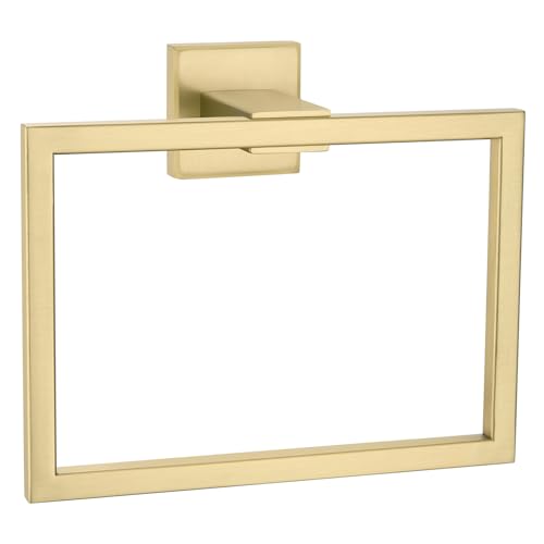 Angle Simple Towel Ring Brushed Gold, Square Hand Towel Holder, 7.09 Inches | Solid SUS304 Stainless Steel, Suitable for Bathroom Kitchen Laundry, Screws Wall Mount for Extra Sturdiness - color: Brushed Gold