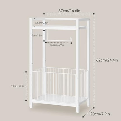 IBUYKE Toilet Paper Holder Stand Bathroom Tissue Roll Dispenser TLJ020W | Freestanding,with Extra Space for Rolls Magazines Wet Wipes, for 7–9 rolls of standard toilet paper,White - color: White