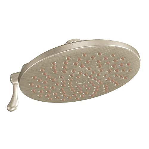Moen Velocity Brushed Nickel Two-Function Rainshower 8-Inch Shower Head with Immersion Technology for a High-Pressure Rinse, S6320BN - color: Brushed Nickel, style: Basic