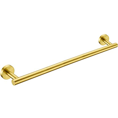 Nolimas Brushed Gold Bath Hand Towel Bar Single Bars Towel Rack Rod Classic Wall Mounted Stainless Steel Bathroom Towel Bar Toilet Kitchen Towel Shelf Single Layer,24inch - color: Brushed Gold, size: 24inch
