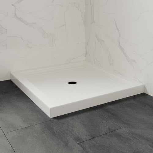 OVE Decors 36x36" Shower Base Center Drain, White - size: 36 x 36, style: Center Drain
