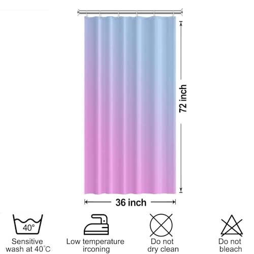 Ombre Blue Purple Stall RV Shower Curtain with Hooks 36x72inches | Machine Washable Waterproof, Modern Solid Boho Gradient, Bathroom Dorm Hotel Room Divider, Easy to Install, Window Curtain - color: Blue Purple, size: 36"W x 72"L (Pack of 1)