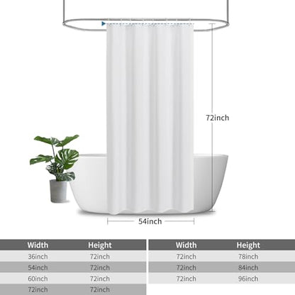 Waterproof Fabric Shower Curtain,No Liner Needed,54x72,White | 2-in-1 Design,Linen Textured,100% Waterproof TPU-Laminated Backing,Magnetic Weighted,Machine Washable,For Bathroom,Hotel - color: White, size: 54"W x 72"L (Pack of 1)