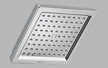 Delta Faucet Single-Spray Shower Head, Chrome, Square, Delta High Pressure, 2.5 GPM Shower Head, Chrome RP62283 - color: Chrome
