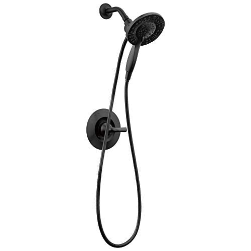 Delta Arvo 14 Series Matte Black Shower Faucet Set with In2ition 2-in-1 Dual Shower Head with HandHeld Spray Combo, Valve Trim Kit, Matte Black 142840-BL-I (Valve Included) - color: Matte Black