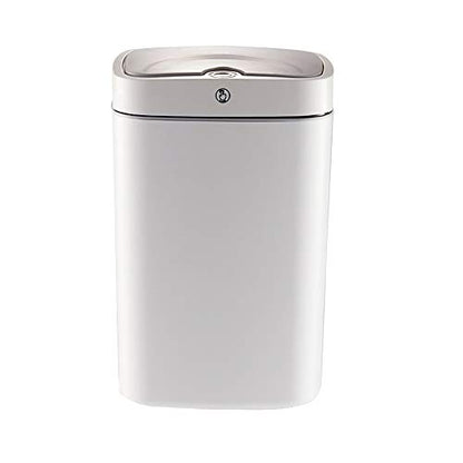 Sensor Trash Can Automatic Trash Can Garbage Can 4.7 Gallon Metal Touchless Automatic Pearl White Waste Bin for Office Bathroom