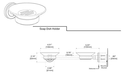 Gatco 1940MX Latitude II Wall Mounted Porcelain Soap Dish with Matte Black Holder, White/Matte Black, 2.1" H x 4.31" W x 5.25" D - color: Matte Black/White, style: Latitude II
