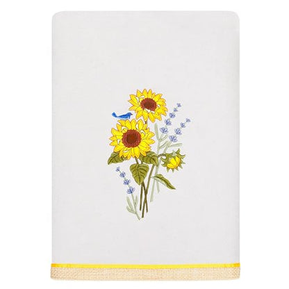 Jubilant 4-Piece Premium Towel Set, Vibrant Floral Applique, Luxurious Turkish Cotton, Soft & Durable, Elegant Bath Ensemble, 2 Bath 2 Hand Towels, Silver - color: Silver, size: 2 Pcs Bath 2 Pcs Hand Towel