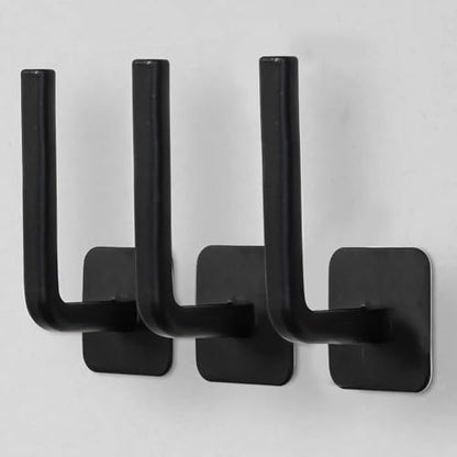 Strong Transparent Adhesive Hooks, 2-Pack No Drill, Removable Self-Adhesive Wall Hooks for Bathroom Damage-Free Hooks for Hanging Towels - color: Black 2-Pack