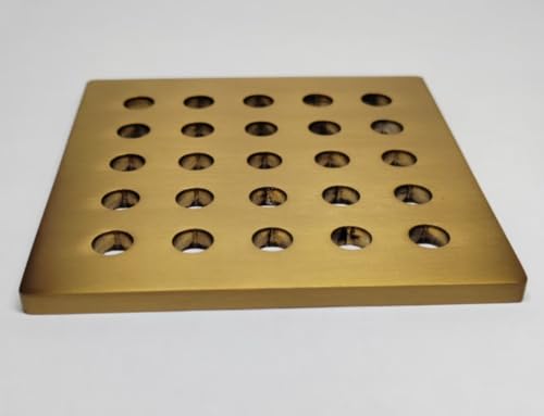 3.75 INCH Square Shower Drain Cover 95MM Floor Drain Grille (Brushed Gold) - color: Brushed Gold