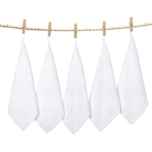 Yoofoss Luxury Washcloths Towel Set 10 Pack Baby Wash Cloth for Bathroom-Hotel-Spa-Kitchen Multi-Purpose Fingertip Towels & Face Cloths - White - color: White
