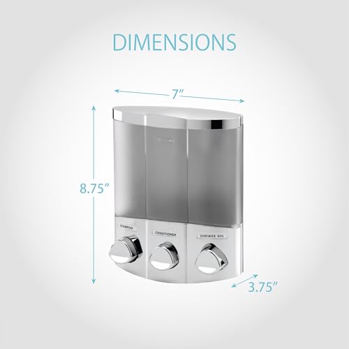 Better Living Products 76344-1 Euro Series TRIO 3-Chamber Soap and Shower Dispenser, Chrome - color: Chrome, size: 3-Chamber