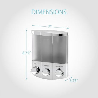 Better Living Products 76344-1 Euro Series TRIO 3-Chamber Soap and Shower Dispenser, Chrome - color: Chrome, size: 3-Chamber