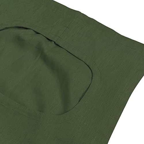Amazhiyu Pure Linen Over The Door Laundry Hanging Hamper Bag with Bottom Zipper and Pockets Green - color: Green