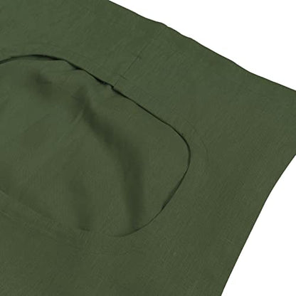 Amazhiyu Pure Linen Over The Door Laundry Hanging Hamper Bag with Bottom Zipper and Pockets Green - color: Green