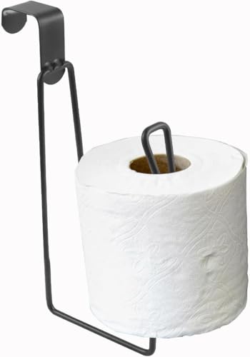 Toilet Paper Holders, Over The Tank Toilet Paper Holder Stand, Bathroom Metal Toilet Paper Holder Dispenser Reserve for Bathroom Storage and Organizatioz - color: Matte Black