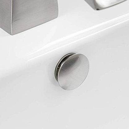 2 Pack Bathroom Sink Overflow Cover, Brushed Nickel | Sink Overflow Hole Cover, Basin Vanity, Ceramic Vessel, Kitchen Trim Replacement, Dual Layer Insert - color: Brushed Nickel