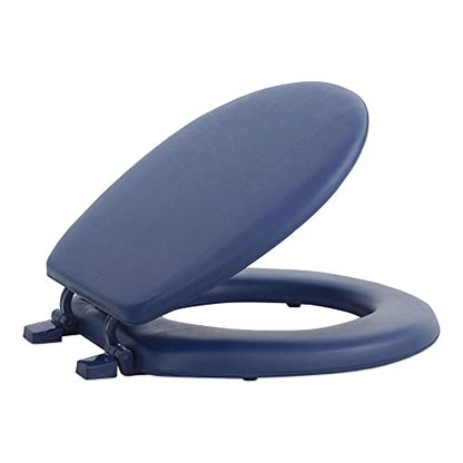 Soft Standard Vinyl Toilet Seat, Navy, 17 in | Toilet-Seat Construction: Contoured Seat Profile and Durable Finish Create a Polished Fixture Update. - color: Navy, size: 17 Inch, style: Vinyl
