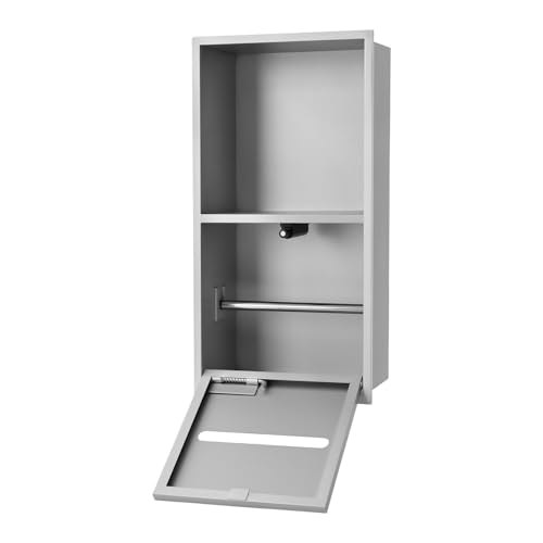 Recessed Toilet Paper Holder, Stainless Steel Shower Niche, Bathroom Wall Niche, Durable Tissue Roll Holder Wall Mount for Bathroom, Space Saving in Wall Toilet Paper Dispenser, Silver - color: Silver