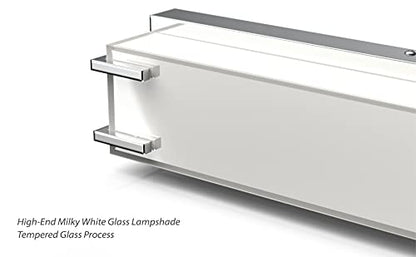 LED Bathroom Light Fixtures Over Mirror 24.4” Vanity Light with Milky White Lampshade 4000K Daylight Chrome Finishing Bath Bar (Chrome) - color: Chrome, size: 24 inch