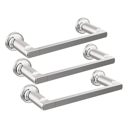 DELTA FAUCET 78908 Tetra 8 in. Hand Towel Bar Bath Hardware Accessory in Polished Chrome (Pack of 3) - color: Polished Chrome, size: 8 inch (Pack of 3)