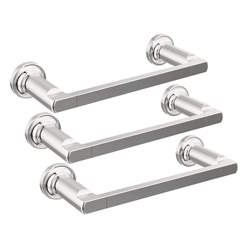 DELTA FAUCET 78908 Tetra 8 in. Hand Towel Bar Bath Hardware Accessory in Polished Chrome (Pack of 3) - color: Polished Chrome, size: 8 inch (Pack of 3)