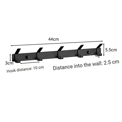 ICOBES Coat Hooks Heavy Duty Towel Hooks Space Aluminum Wall Hook Black Hat Hooks Wall Mounted Coat Rack for Robe and Clothes Wall Coat Rack
